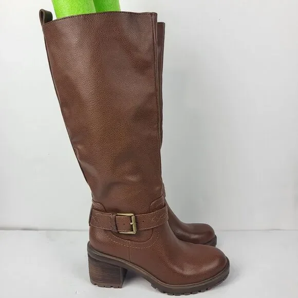 ZODIAC Georgia Round Toe Block Heel Zip-Up Riding Boot 6 M